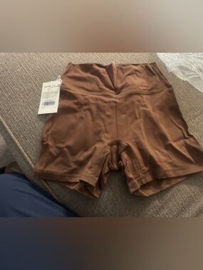 Women’s High-Waist Brown Active Bike Shorts